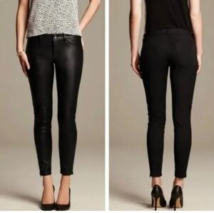 Banana Republic Sloan Faux Leather front black pants.SZ.6 NWT